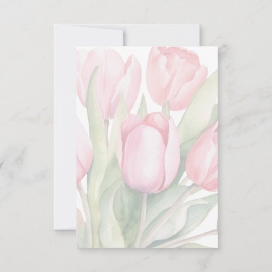 Elegant tulip First Communion Dankeskarte (Rückseite)