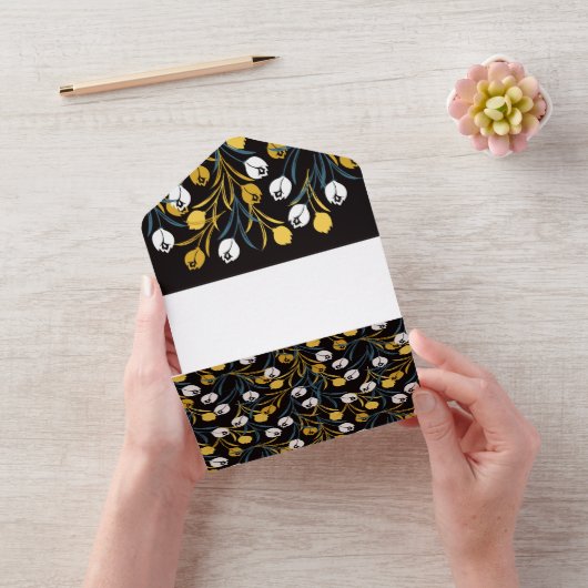 Elegant Tulip Floral Muster All In One Einladung (Video)