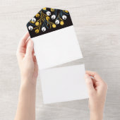 Elegant Tulip Floral Muster All In One Einladung (Abreißtisch)