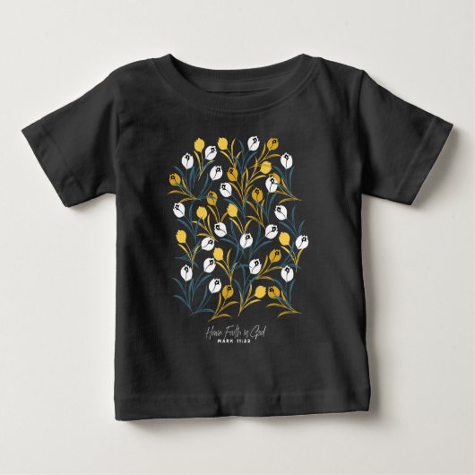 Elegant Tulip Floral Muster Baby T-shirt (Vorderseite)
