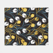 Elegant Tulip Floral Muster Fleecedecke (Vorderseite (Horizontal))