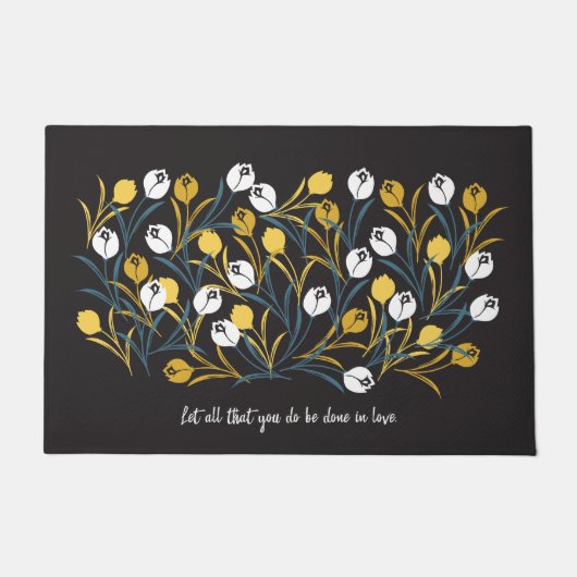 Elegant Tulip Floral Muster Fußmatte (Vorderseite)
