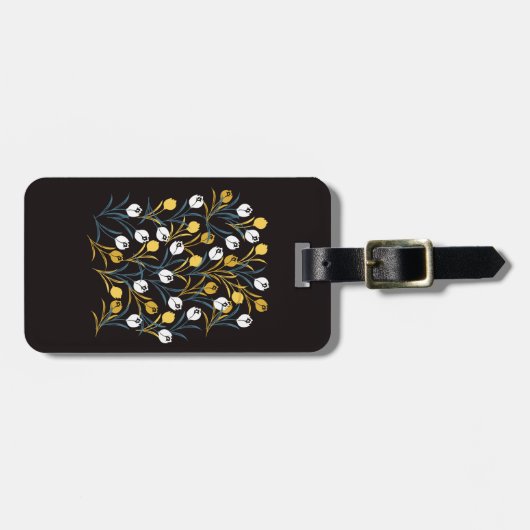 Elegant Tulip Floral Muster Gepäckanhänger (Vorderseite horizontal)