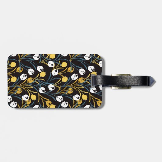 Elegant Tulip Floral Muster Gepäckanhänger (Rückseite horizontal)