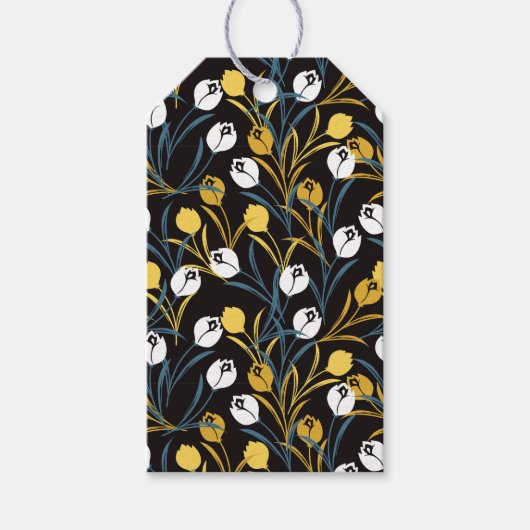 Elegant Tulip Floral Muster Geschenkanhänger (Vorderseite)