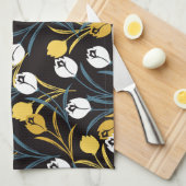 Elegant Tulip Floral Muster Geschirrtuch (Viertel Falte)