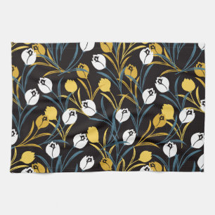 Elegant Tulip Floral Muster Geschirrtuch