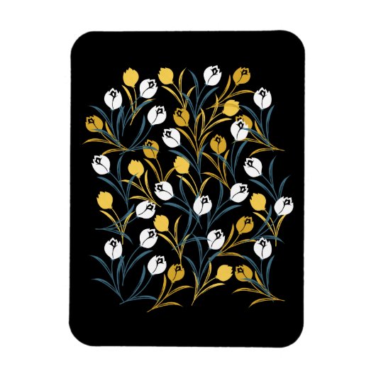 Elegant Tulip Floral Muster Magnet (Vertikal)