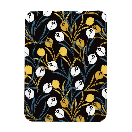Elegant Tulip Floral Muster Magnet (Vertikal)
