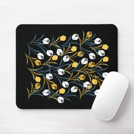 Elegant Tulip Floral Muster Mousepad (Mit Mouse)