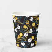 Elegant Tulip Floral Muster Pappbecher (Rückseite)