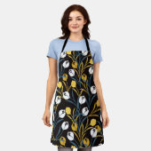 Elegant Tulip Floral Muster Schürze (Getragen)