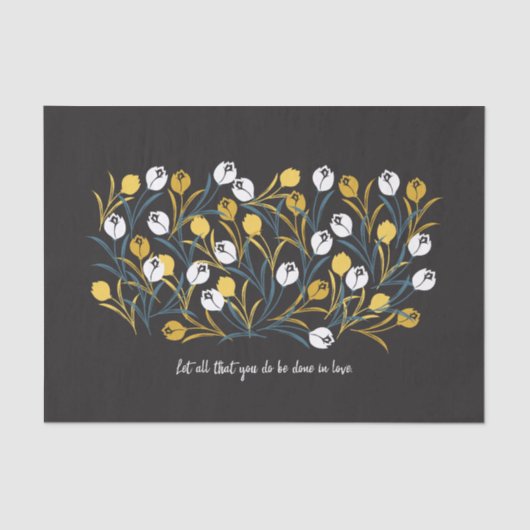 Elegant Tulip Floral Muster Seidenpapier (Vorderseite)