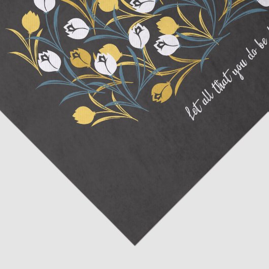 Elegant Tulip Floral Muster Seidenpapier (Ausschnitt)