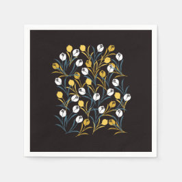 Elegant Tulip Floral Muster Serviette