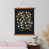 Elegant Tulip Floral Muster Wandteppich Mit Holzrahmen (Schlafzimmer)