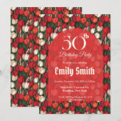 Elegant Tulip Inspired Outdoor Birthday Einladung (Vorne/Hinten)