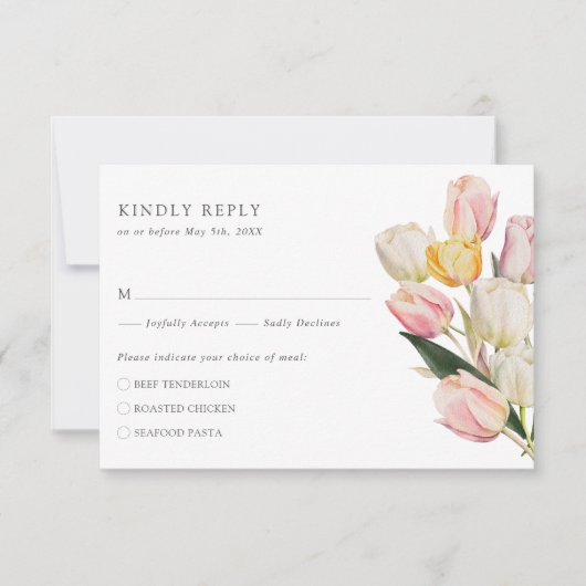 Elegant Tulip RSVP Card (Vorderseite)