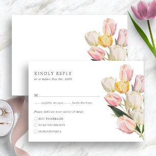 Elegant Tulip RSVP Card Karte