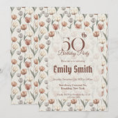 Elegant Tulip Themed Surprise Birthday Party Einladung (Vorne/Hinten)