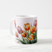 Elegant Tulips Happy Mother Day Kaffeetasse (Vorderseite Links)