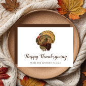 Elegant Turkey Happy Thanksgiving Feiertagskarte