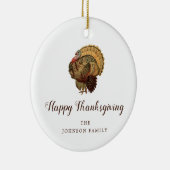 Elegant Turkey Happy Thanksgiving Keramik Ornament (Rechts)