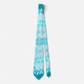 Elegant Türkis Blau Weißer Kristall Krawatte (Vorderseite)