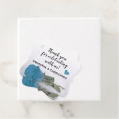 Elegant Türkis Blue Rose Wedding Vielen Dank Geschenkanhänger (Beispiel)