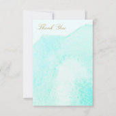Elegant Türkis Blue Watercolor Vielen Dank Dankeskarte (Vorderseite)