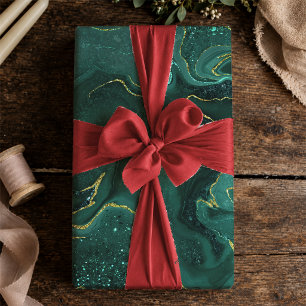 Elegant Türkis Gold Mergel Flüssig Abstract Geschenkpapier