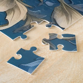 Elegant Türkis Kingfisher Bird Floral Puzzle (Seite)