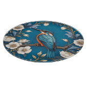Elegant Türkis Kingfisher Bird Floral Schneidebrett (Ecke)