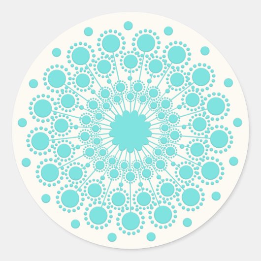 Elegant Türkis Mandala Natural Health & Beauty Runder Aufkleber (Vorderseite)