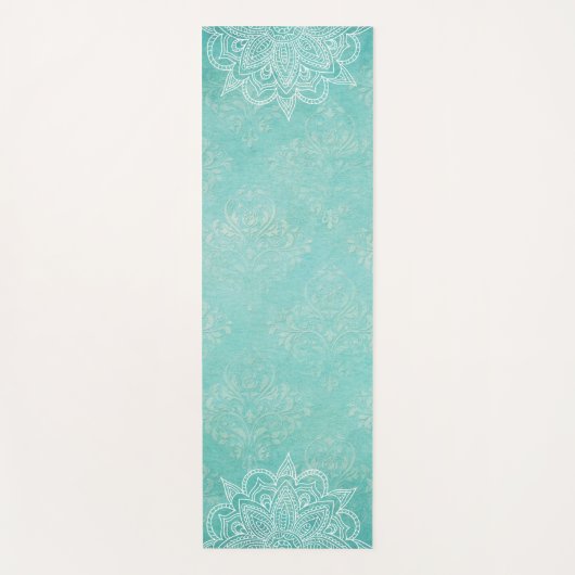 Elegant Türkis Oriental Mandala Yoga Mat Yogamatte (Vorderseite)
