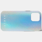 Elegant Türkis und Gold Holographic Case-Mate iPhone Hülle (Rückseite (Horizontal))