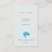 Elegant Türkis Zen Tree Logo Black Visitenkarte (Rückseite)