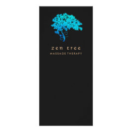 Elegant Türkis Zen Tree Logo Black Werbekarte