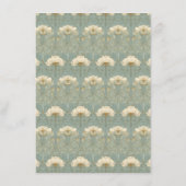 Elegant Türkisblumen Begleitkarte (Rückseite)