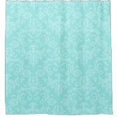 Elegant Türkise Blue Damask Duschvorhang (Vorderseite)