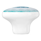 Elegant Türkise Blue Floral Mandala Keramikknauf (Seitenansicht)