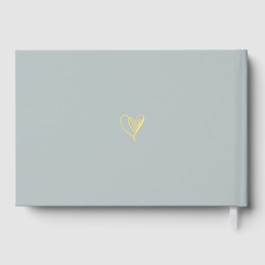 Elegant Türkise Blue Script Wedding Gästebuch (Rückseite)