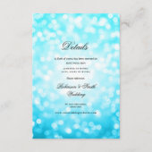 Elegant Türkise Bokeh Lights Wedding Details Begleitkarte (Vorderseite)