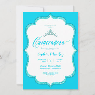 Elegant Türkise Quinceanera Einladung