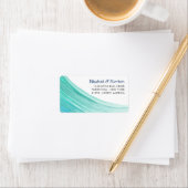 Elegant türkise Tides Beach Wedding Adressaufkleber (Insitu)