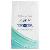 Elegant türkise Tides Beach Wedding Kleine Geschenktüte (Vorderseite)