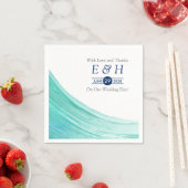 Elegant türkise Tides Beach Wedding Serviette (Beispiel)