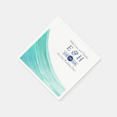 Elegant türkise Tides Beach Wedding Serviette (Ecke)