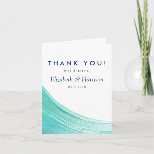 Elegant türkise Tides Beach Wedding Vielen Dank Dankeskarte