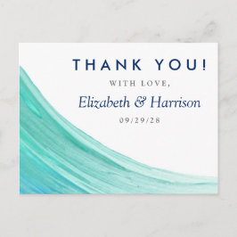 Elegant türkise Tides Beach Wedding Vielen Dank Postkarte